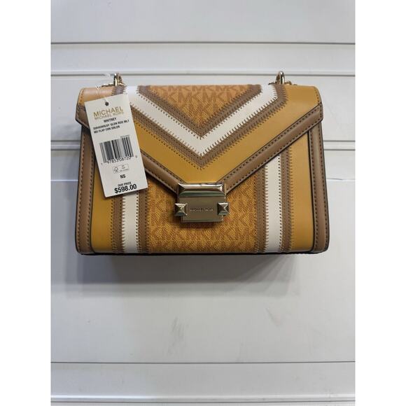 Michael Kors Handbags - Michael Kors Whitney Medium Flap Chain Shoulder Bag Golden Rod Multi Nwts $598